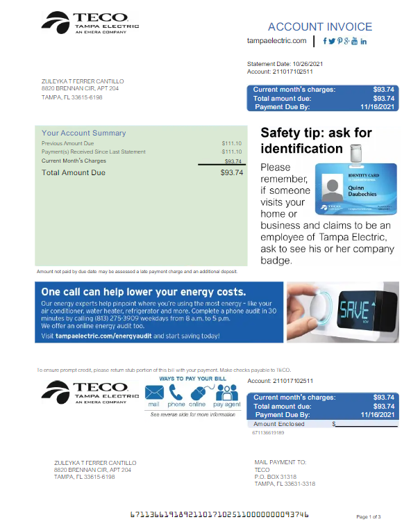  Minol USA business utility bill 